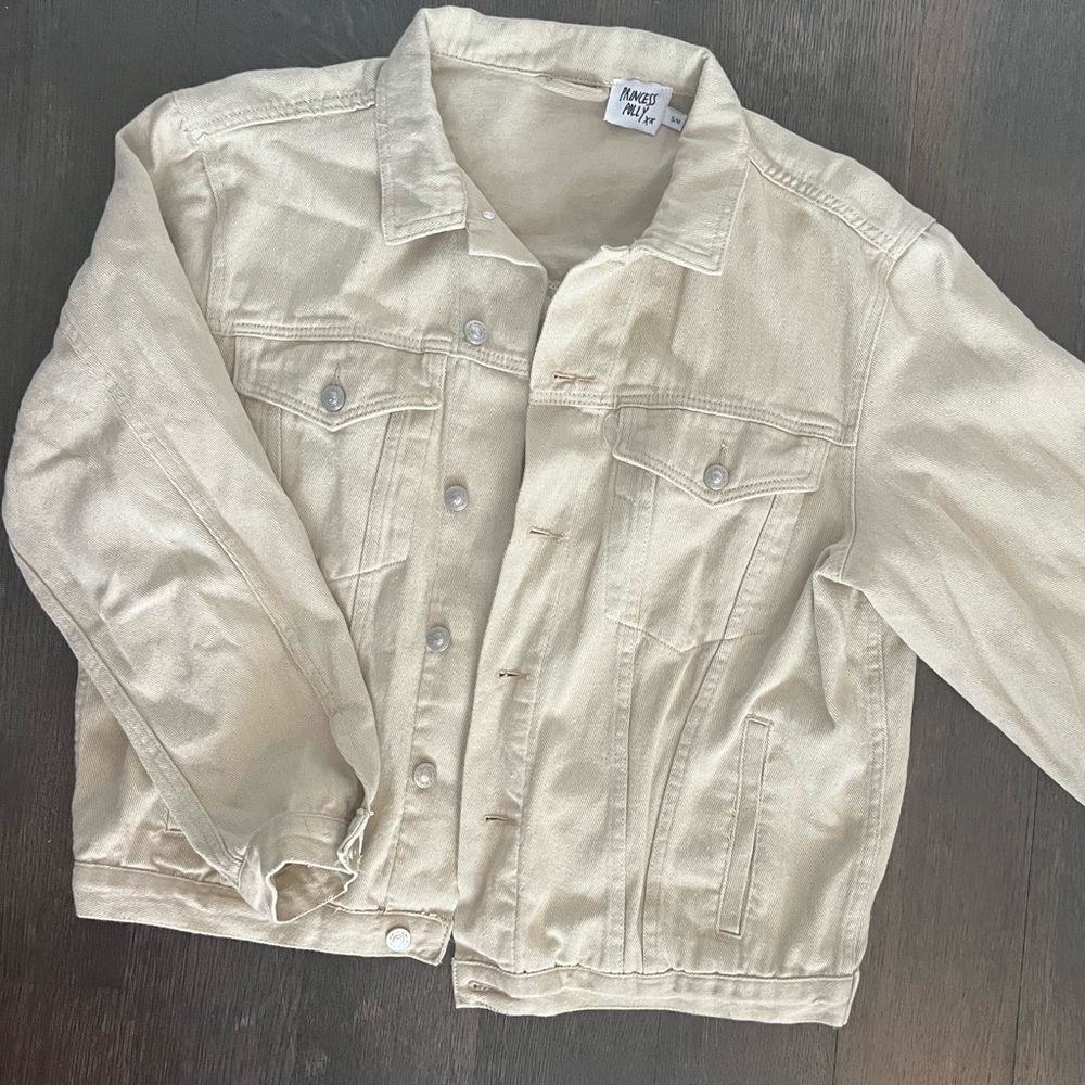 Princess Polly Beige Denim Jacket